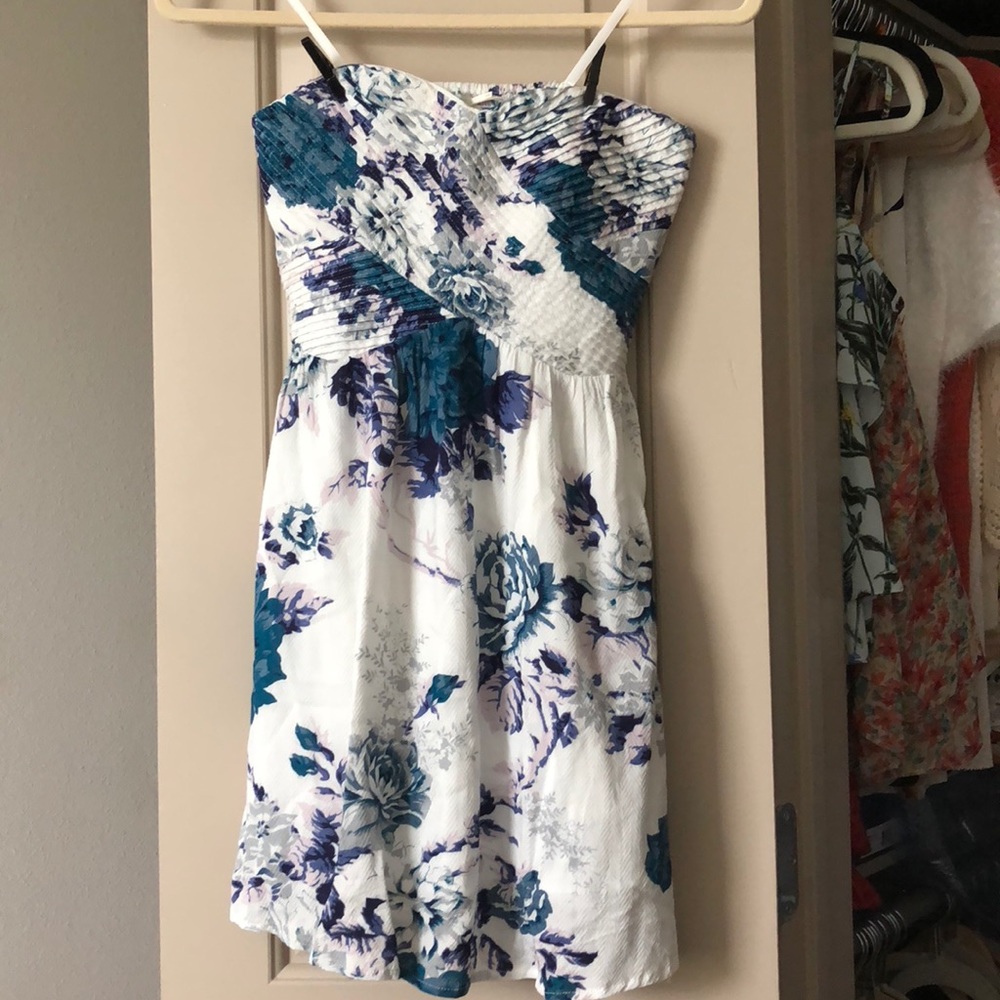 Strapless Floral Minidress
